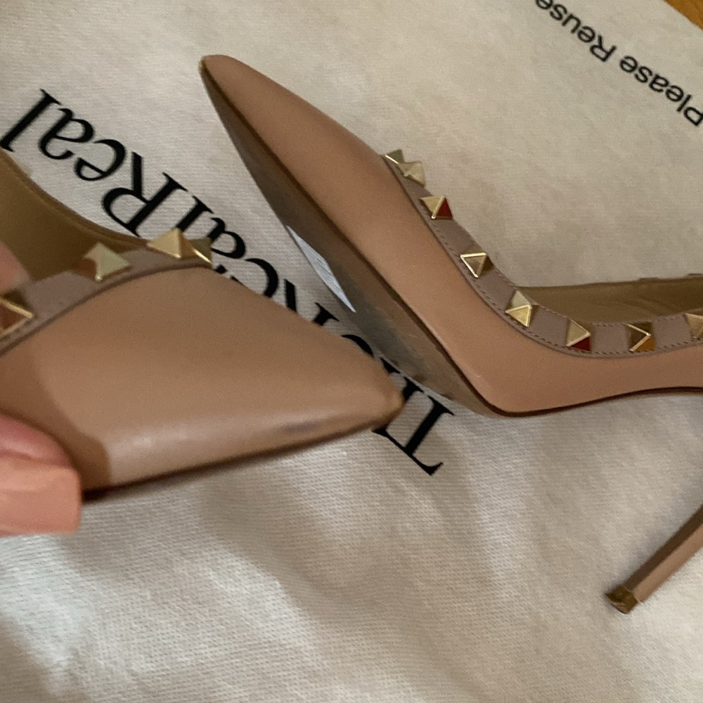 Auth. Valentino Rockstud Heels. Sz. 36. Nude. - Picture 12 of 14